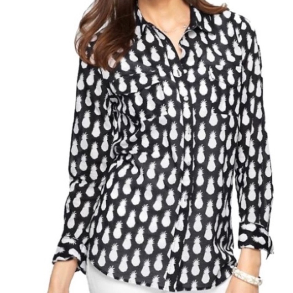 Talbots Pineapple Button Down Shirt S - image 1